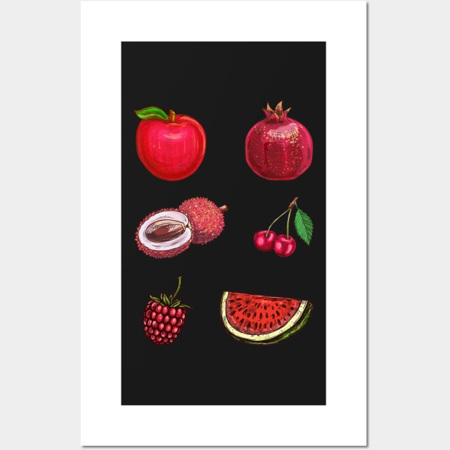 Pack of Fruits Stickers Wall Art by gronly